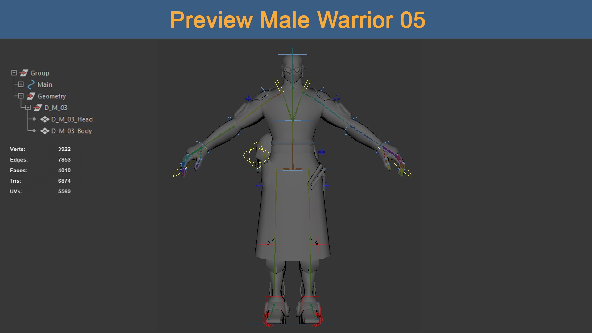Asset 03 - 04 Models Character Warriors - Ready for game 3D Model Collection_11