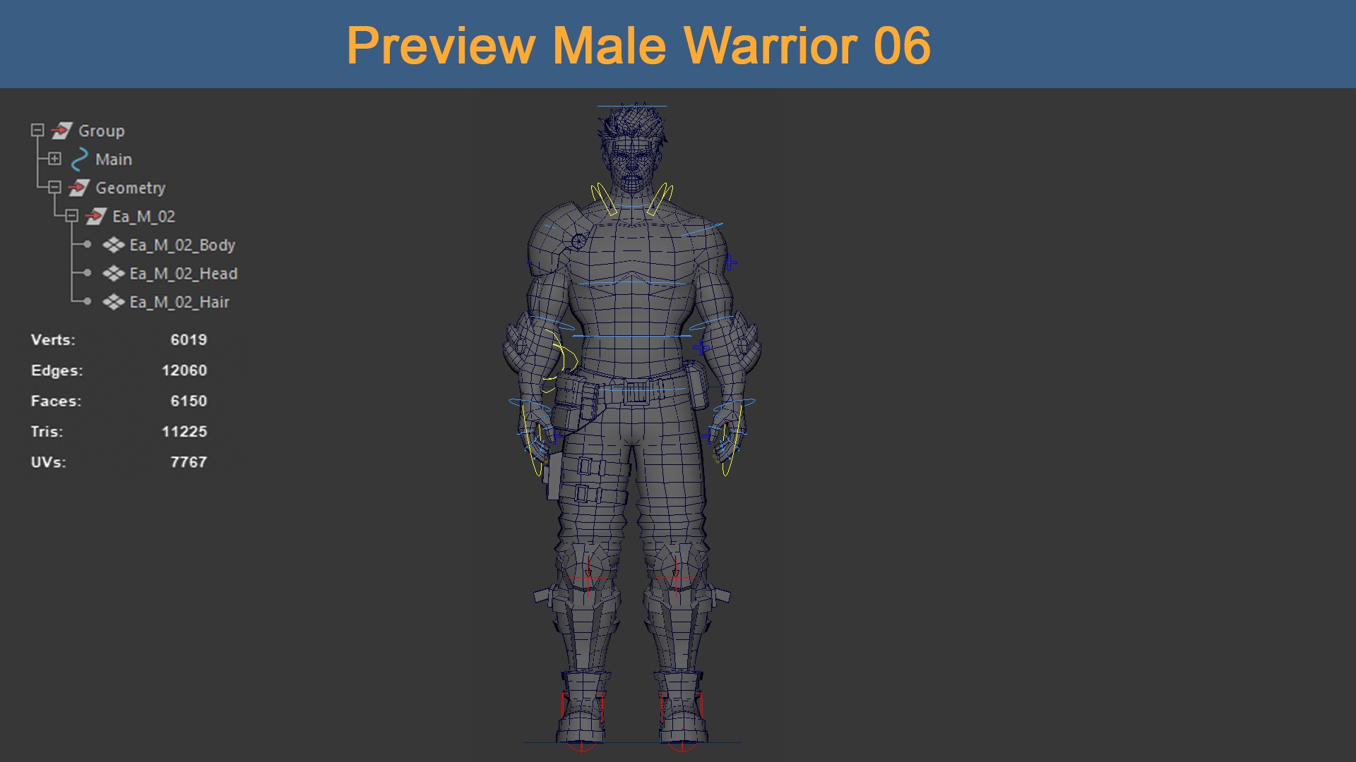 Asset 03 - 04 Models Character Warriors - Ready for game 3D Model Collection_13