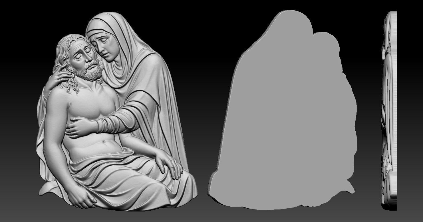 Jesus and Mary Pendant 3D print model_10