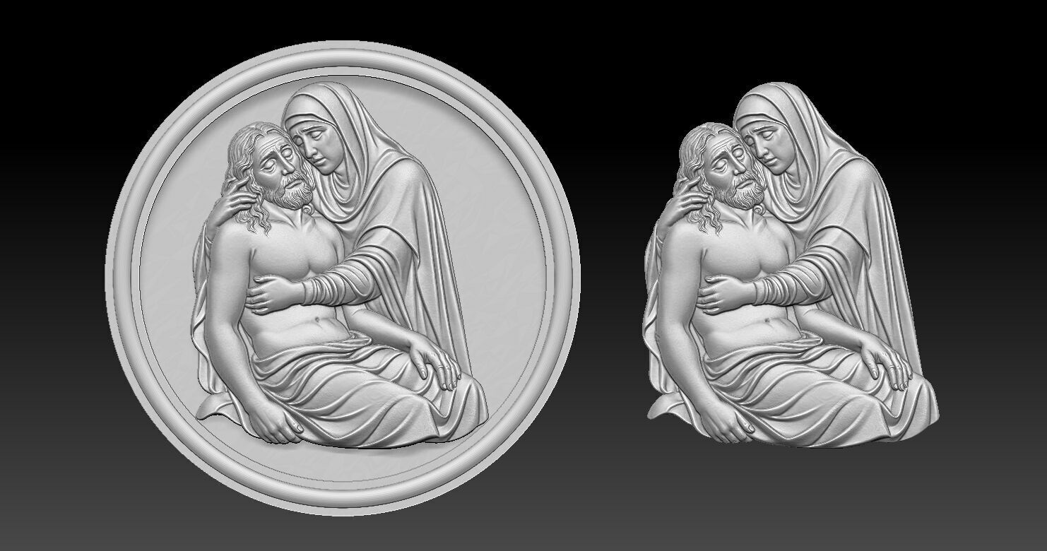 Jesus and Mary Pendant 3D print model_13