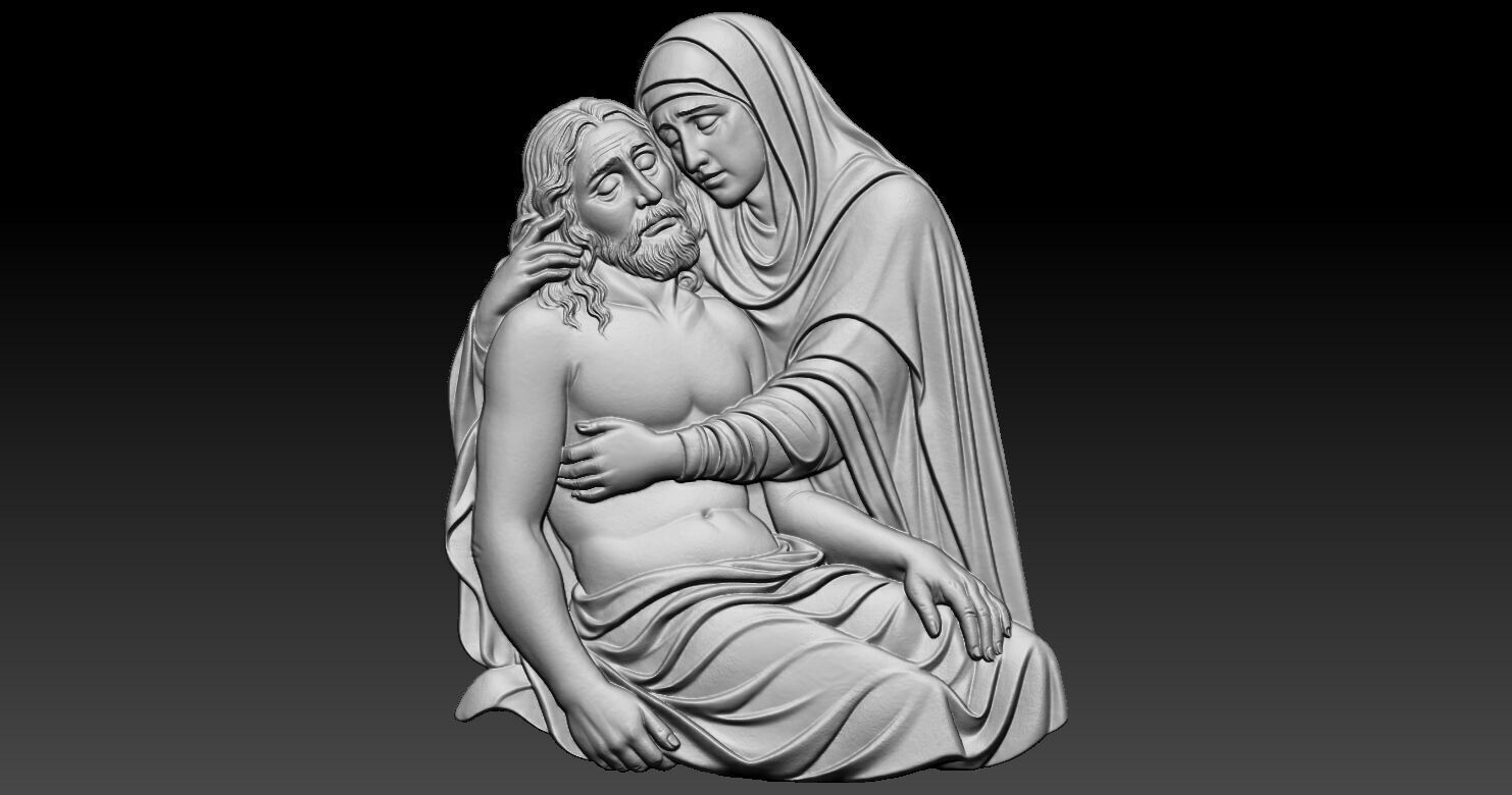 Jesus and Mary Pendant 3D print model_18
