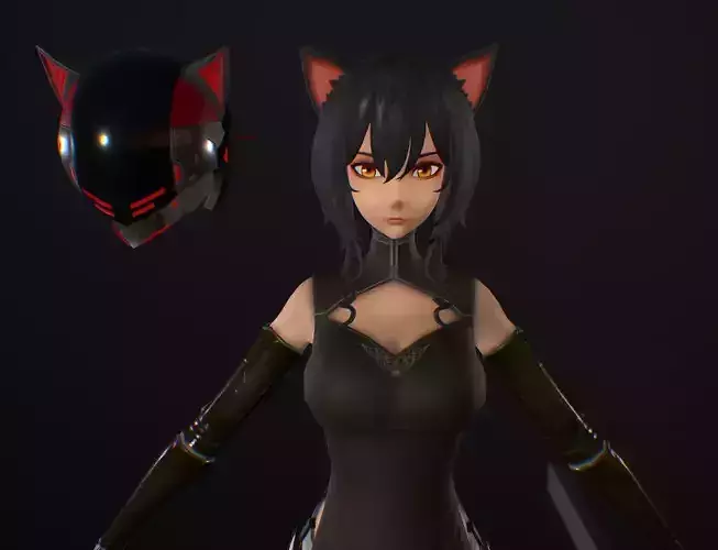 Female Swordsman Helmet Assassin