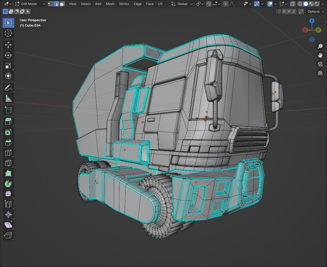 Low Poly Stylized Dump Truck 3D model_1
