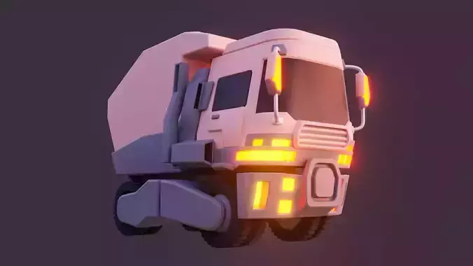Low Poly Stylized Dump Truck