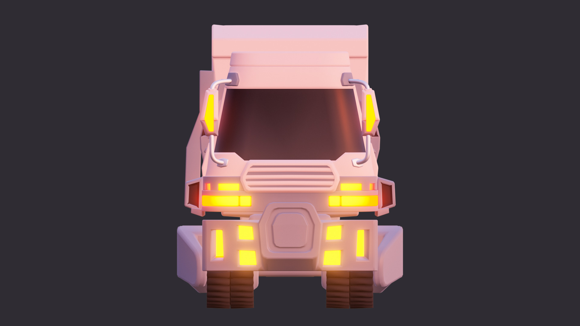 Low Poly Stylized Dump Truck 3D model_2