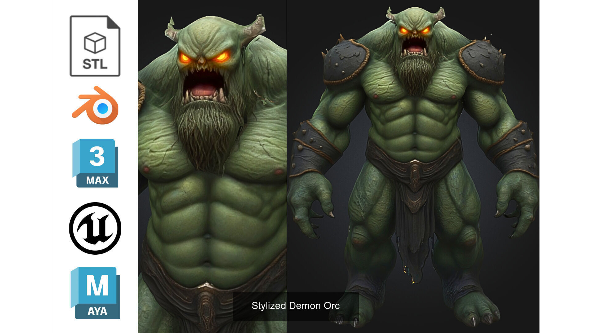 7 Undead e Demonic Warrior Pack 3D Model Collection_3
