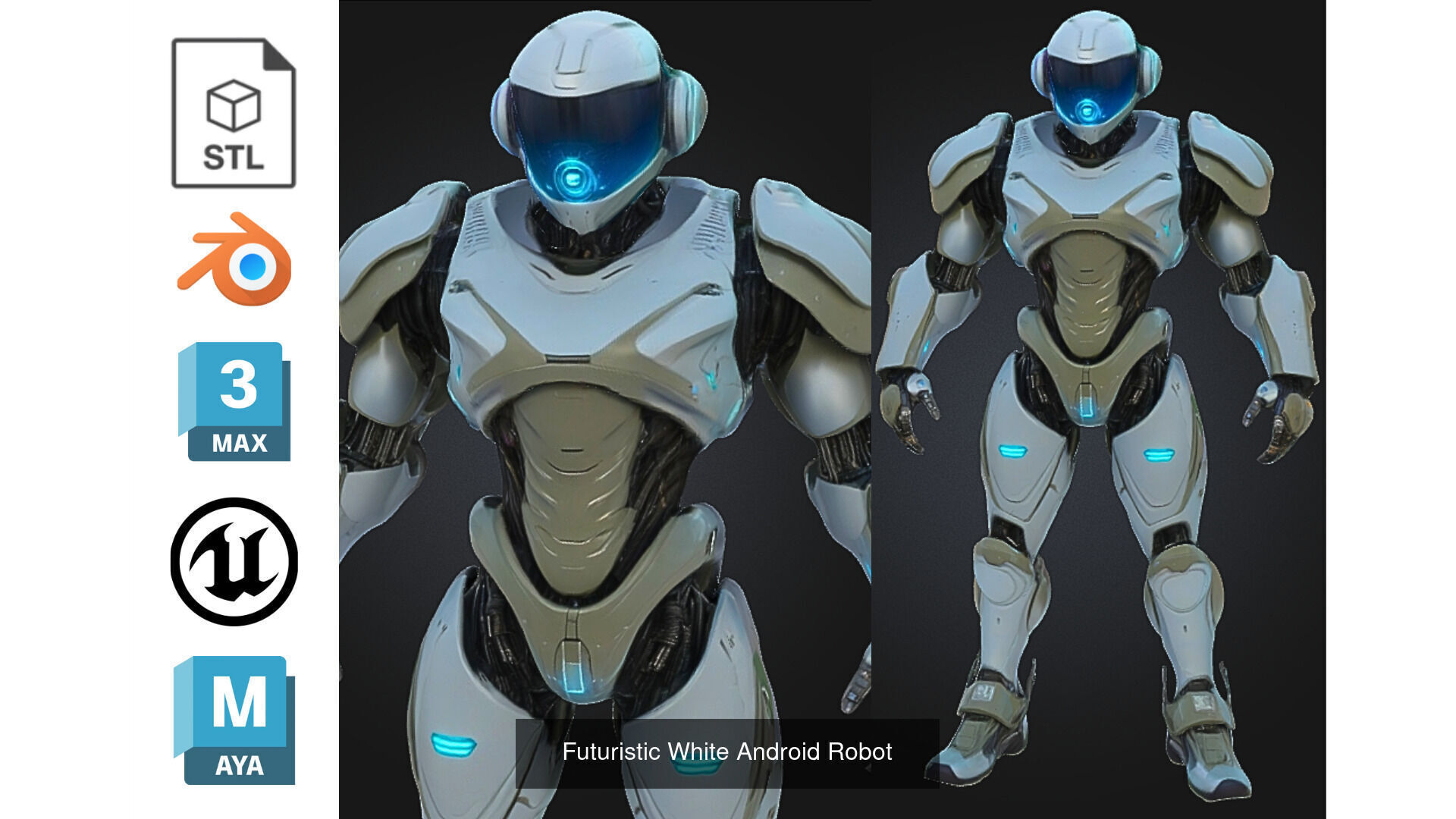 PACK 15 Stylized Sci-Fi Android and Robot Pack 3D Model Collection_7