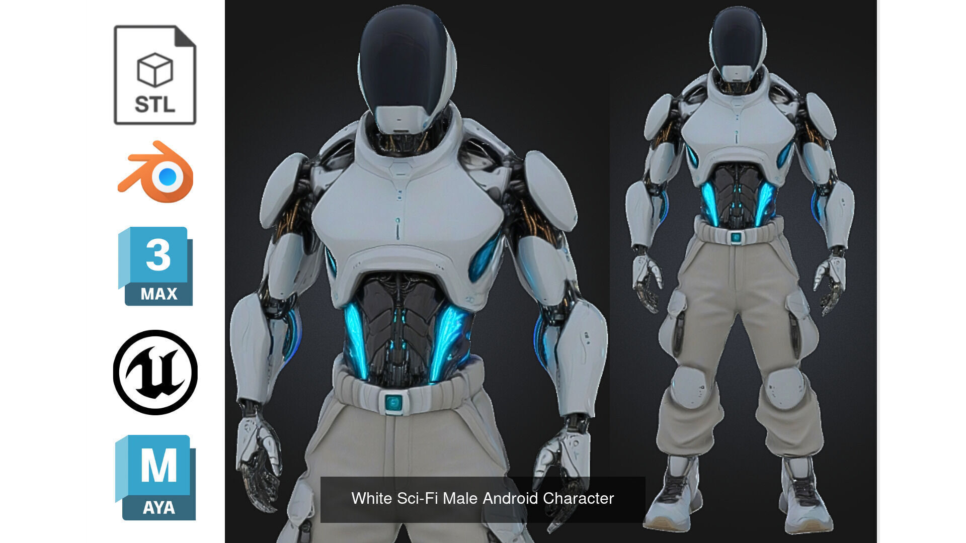 PACK 15 Stylized Sci-Fi Android and Robot Pack 3D Model Collection_13