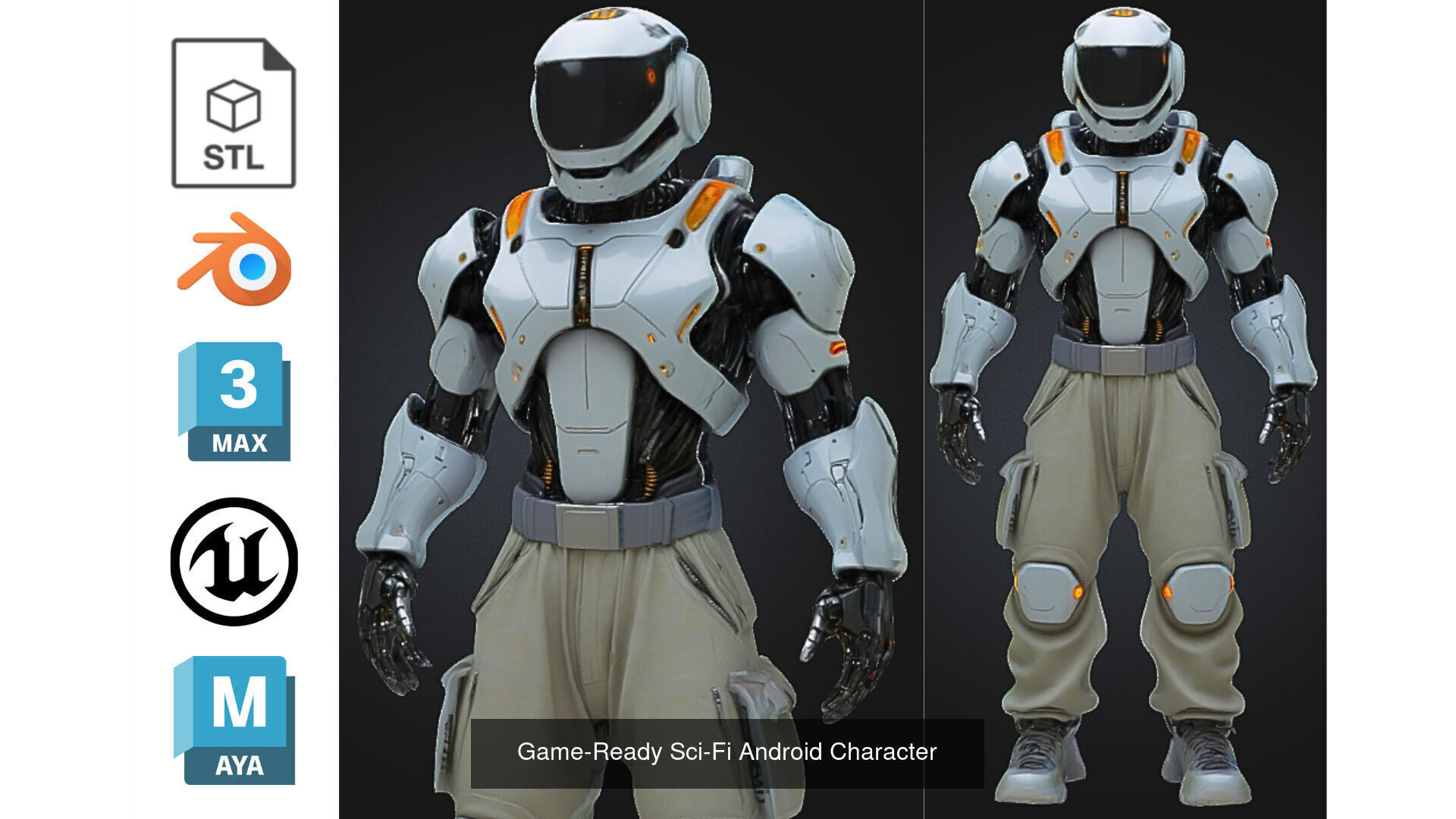 PACK 15 Stylized Sci-Fi Android and Robot Pack 3D Model Collection_16