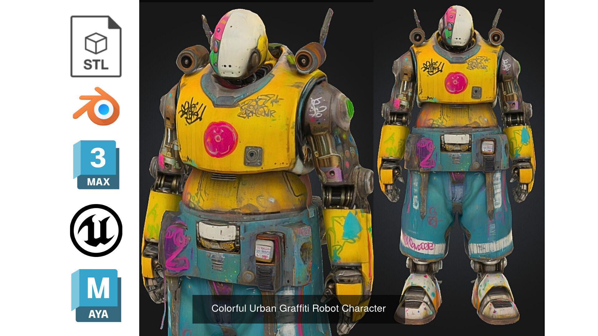 PACK 15 Stylized Sci-Fi Android and Robot Pack 3D Model Collection_2