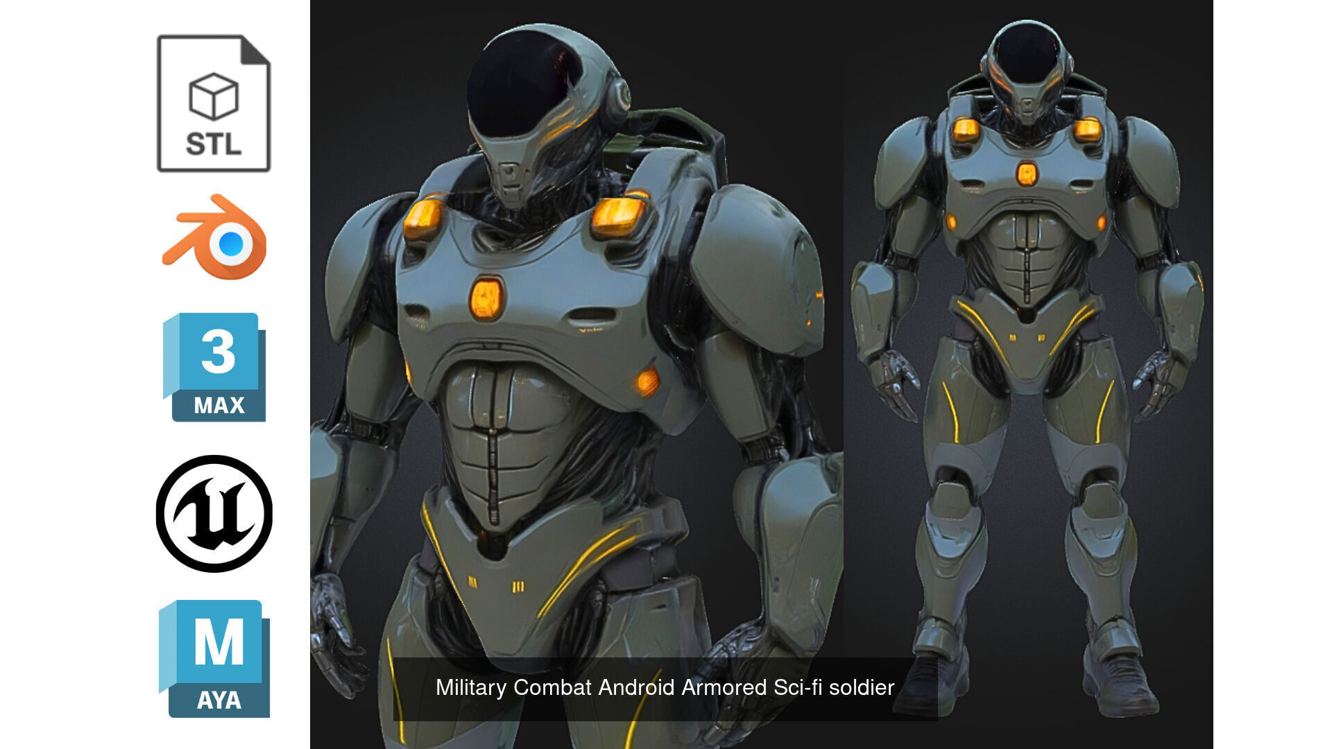 PACK 15 Stylized Sci-Fi Android and Robot Pack 3D Model Collection_8