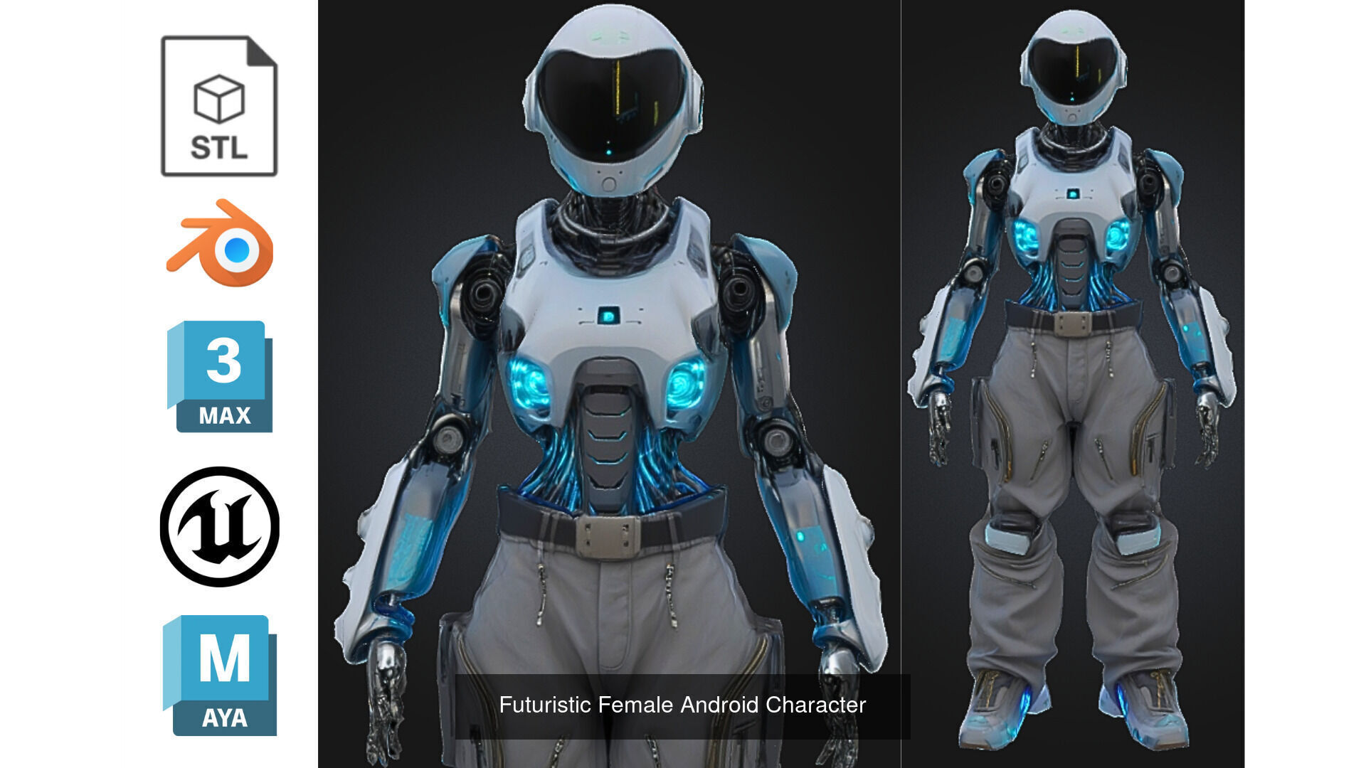 PACK 15 Stylized Sci-Fi Android and Robot Pack 3D Model Collection_10