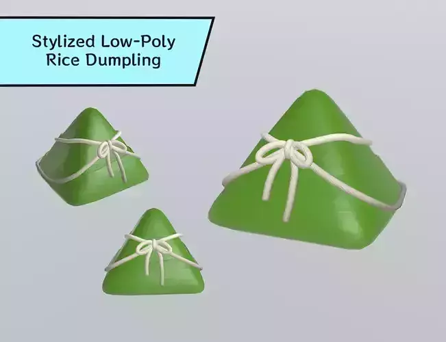 Stylized Low-Poly Rice Dumpling