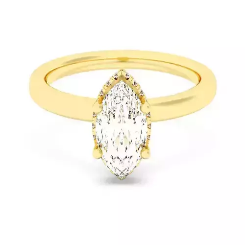 MARQUIS Cut Hidden Halo Engagement Ring