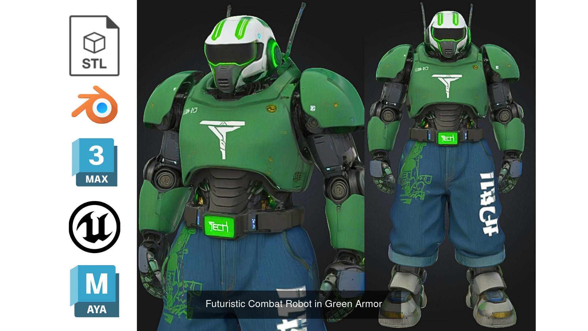 PACK 5 Armored Mecha Warrior Pack 3D Model Collection_3