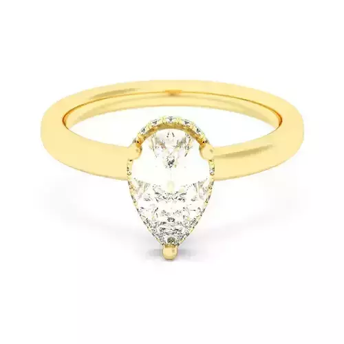 PEAR Cut Hidden Halo Engagement Ring