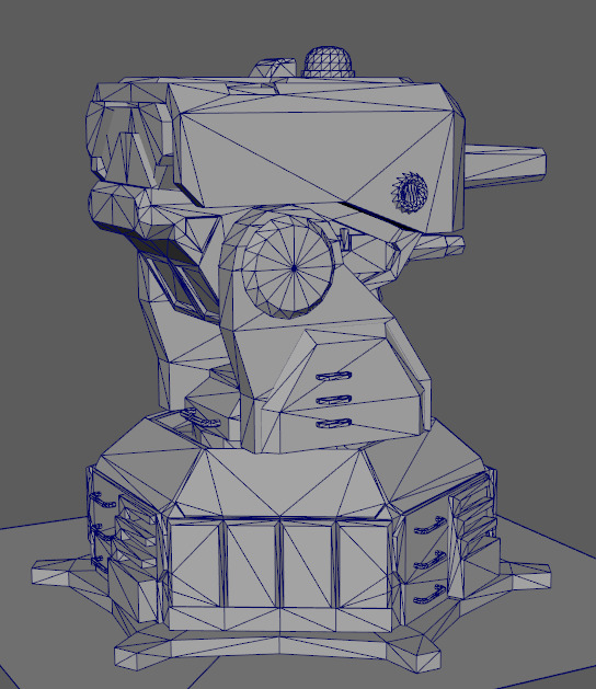 anti aircraft defence Low-poly 3D model_5