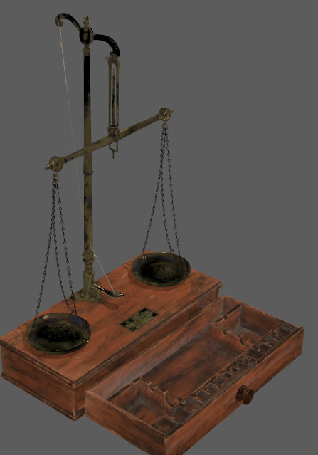 Chinese Ancient Cashiers Table Low-poly 3D model_3