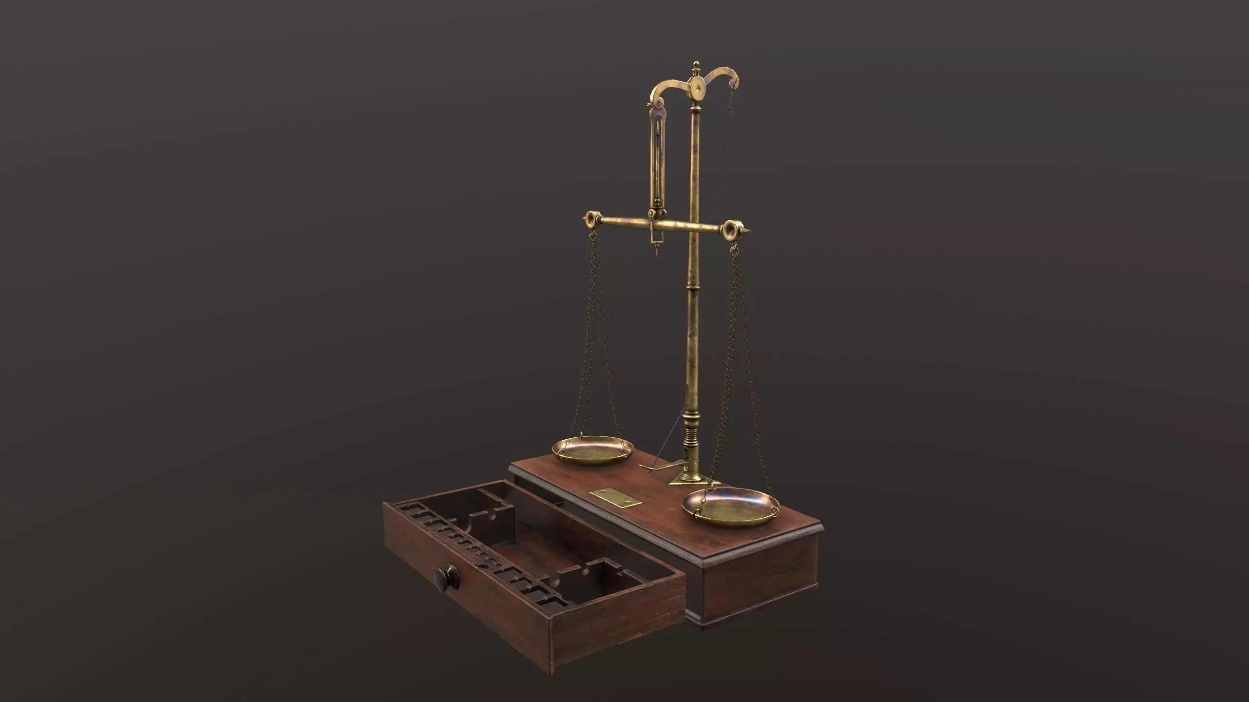 Chinese Ancient Cashiers Table Low-poly 3D model_0