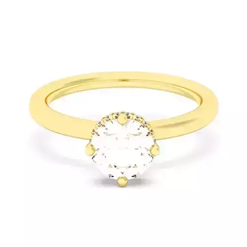 ROUND Cut Hidden Halo Engagement Ring