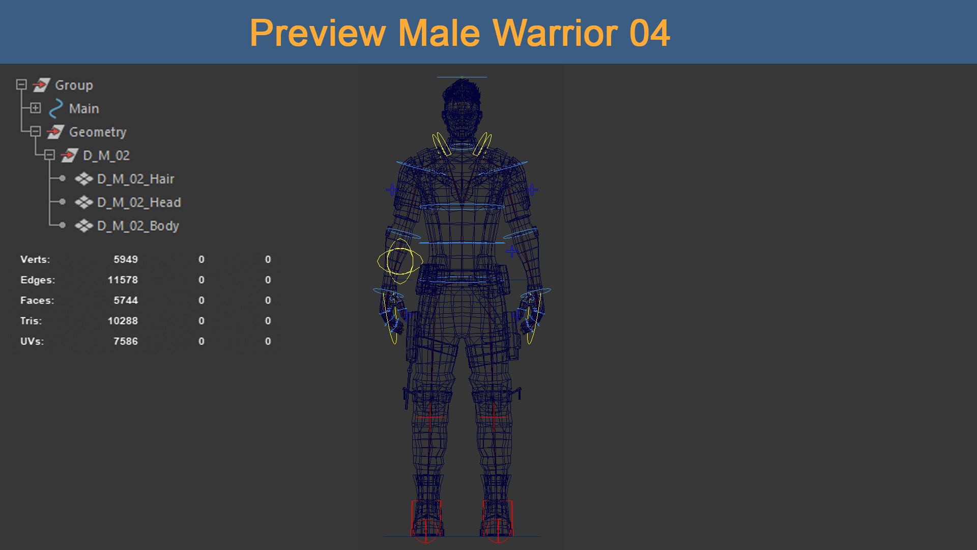 Asset 01 - 08 Models Character Warriors 3D Model Collection_11