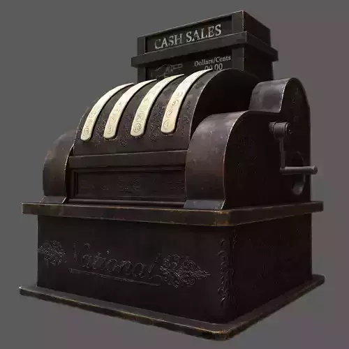 Ancient Chinese cash register Low-poly 3D model