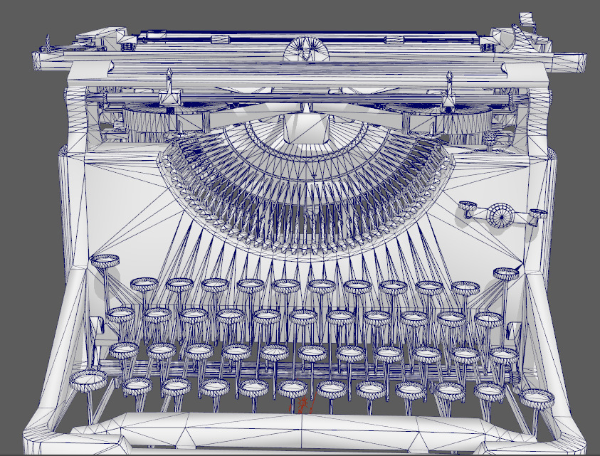 antique typewriter Low-poly 3D model_5