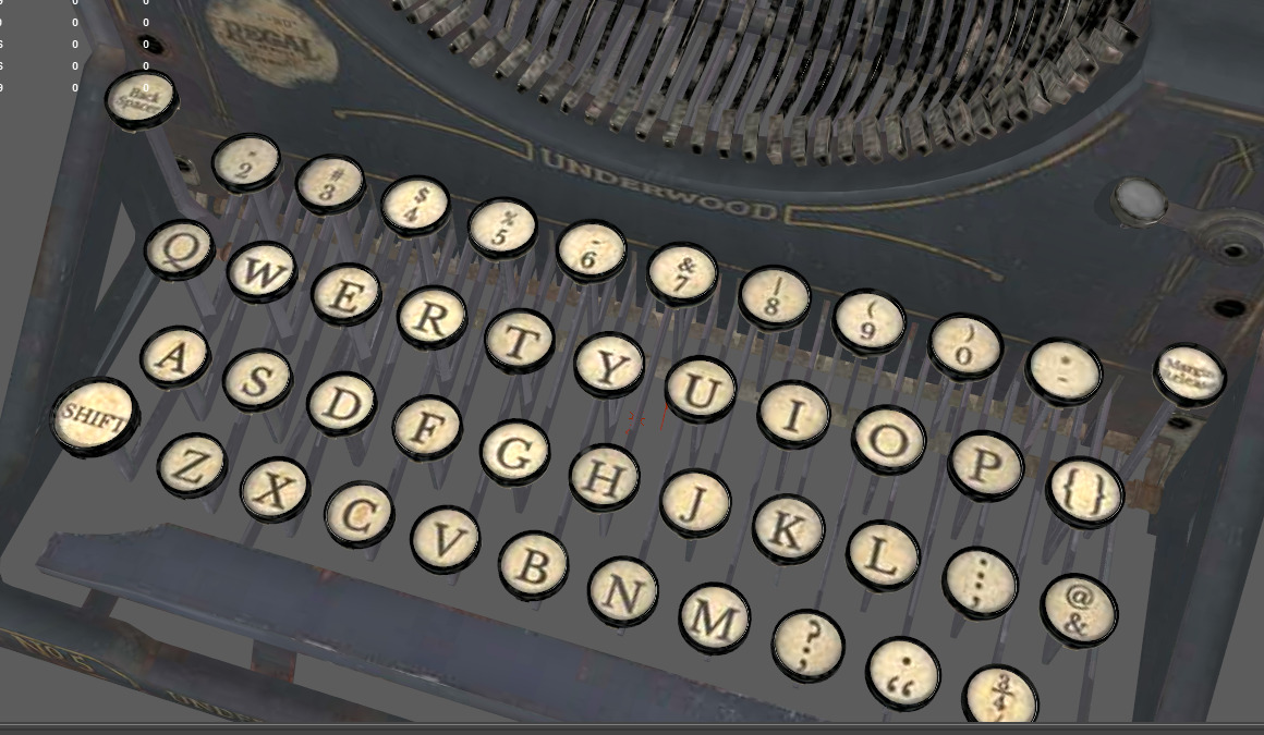 antique typewriter Low-poly 3D model_3