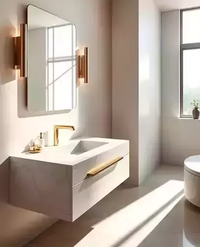 Floating Marble Vanity Console