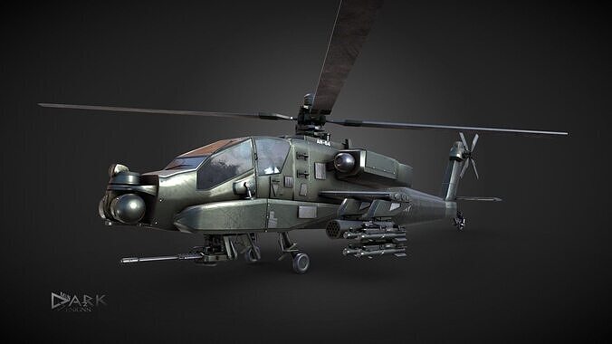 apache attack helicopter ah 64 Low-poly 3D model