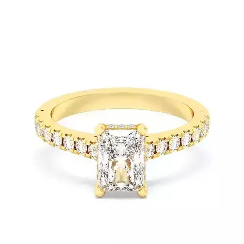 Radiant Cut Hidden Halo Engagement Ring