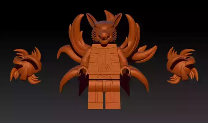 Lego brick minifigure compatible Naruto Kurama 3D print model 3D print model
