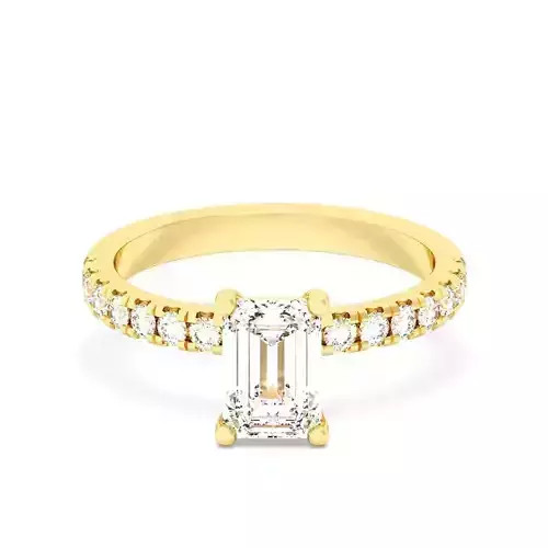 Emerald Cut Hidden Halo Engagement Ring
