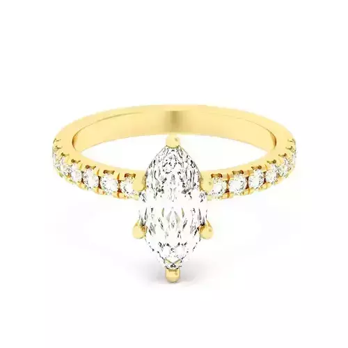 Marquis Cut Hidden Halo Engagement Ring