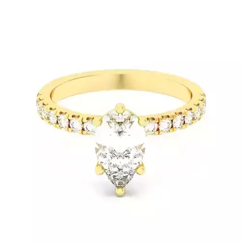 Pear Cut Hidden Halo Engagement Ring