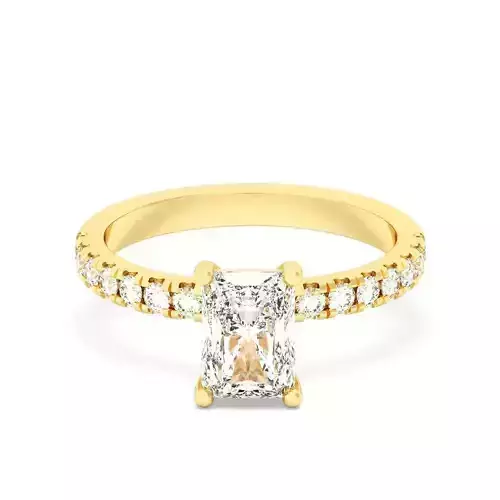 Radiant Cut Hidden Halo Engagement Ring