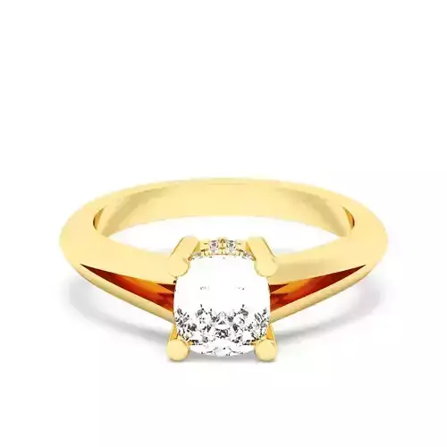 CUSHION Cut Hidden Halo Engagement Ring