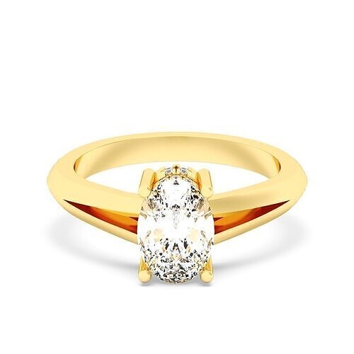 OVAL Cut Hidden Halo Engagement Ring 3D print model