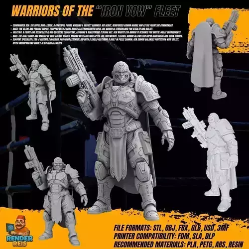 3D Printable Iron Oath Beast Hunter Heavy Infantry Figure