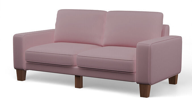 pink fabric sofa Low-poly 3D model