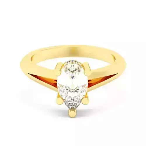PEAR Cut Hidden Halo Engagement Ring