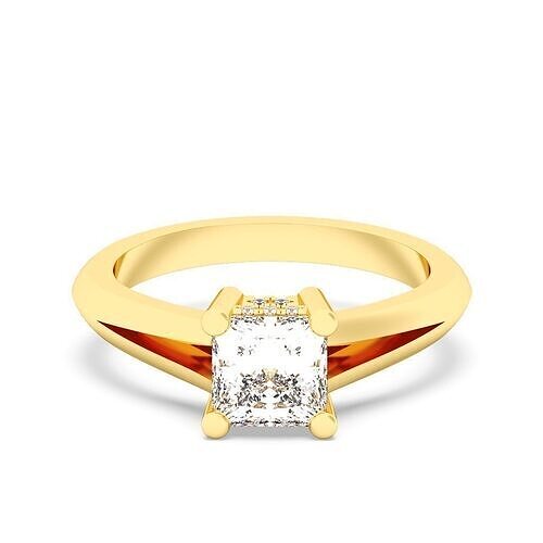 PRINCESS Cut Hidden Halo Engagement Ring 3D print model