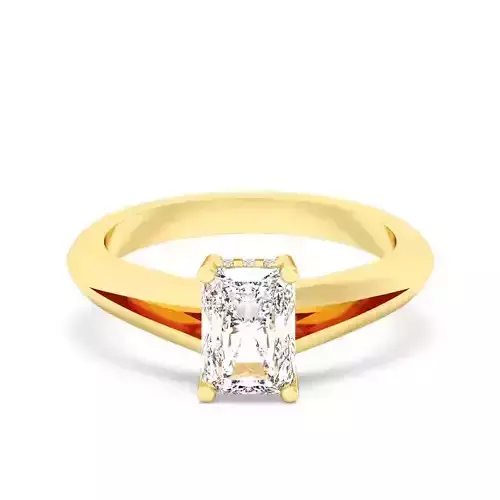 RADIANT  Cut Hidden Halo Engagement Ring