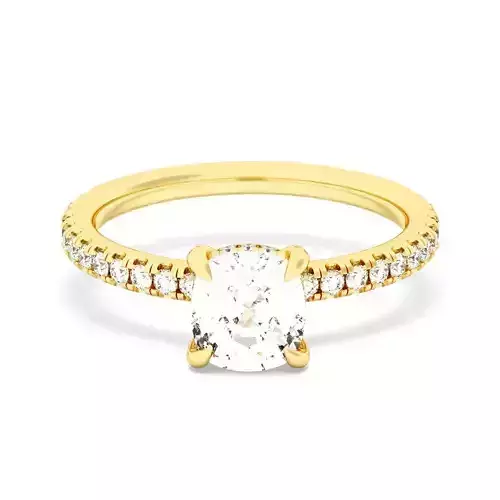 CUSHION Cut Hidden Halo Engagement Ring