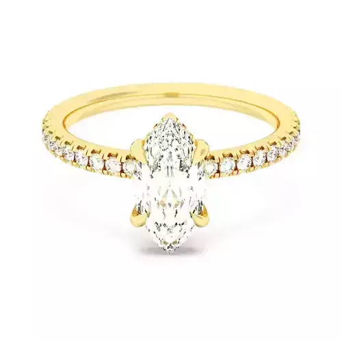 MARQUIS Cut Hidden Halo Engagement Ring