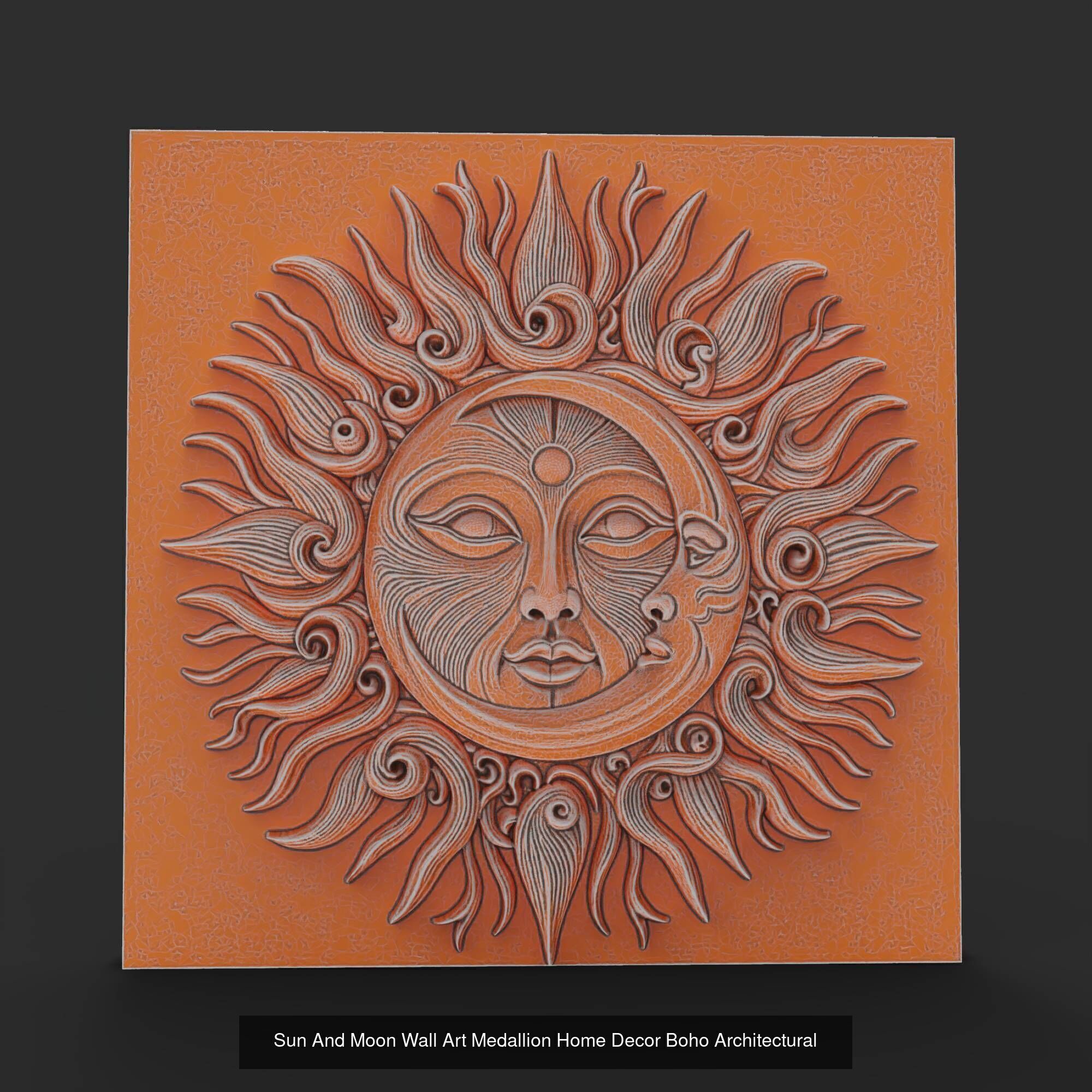 Sun and Moon Celestial Wall Art Medallion Pendant Collection _11