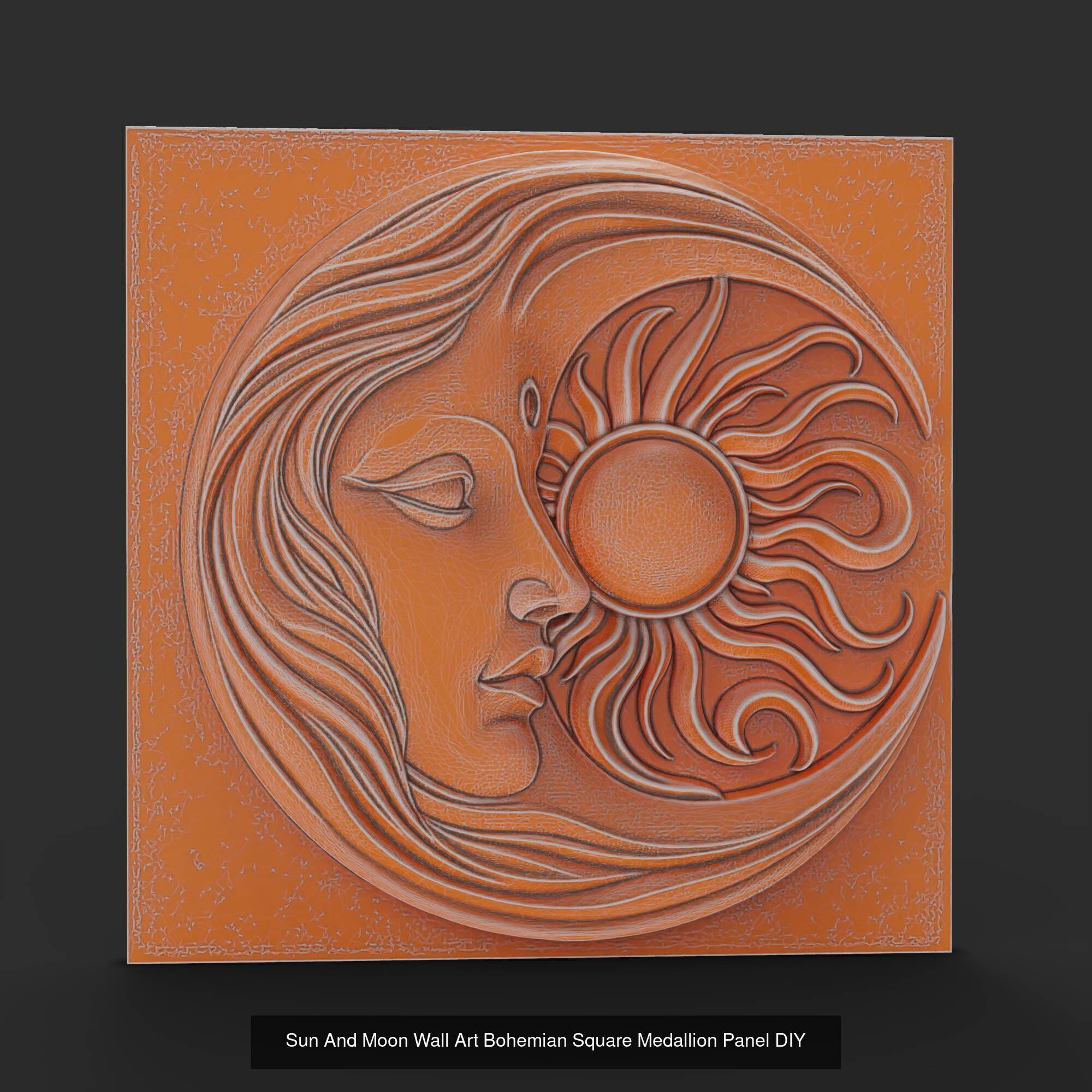 Sun and Moon Celestial Wall Art Medallion Pendant Collection _12