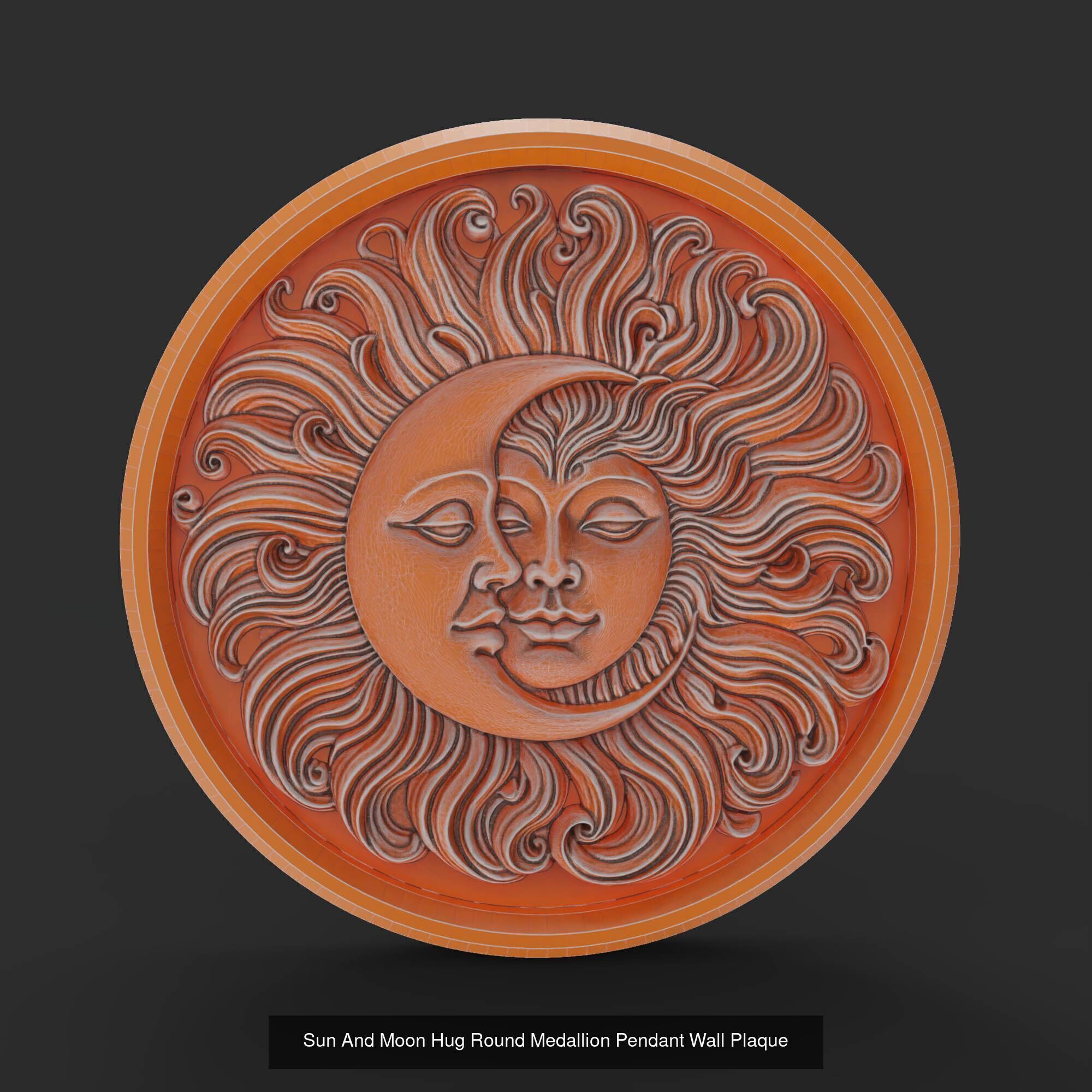 Sun and Moon Celestial Wall Art Medallion Pendant Collection _7