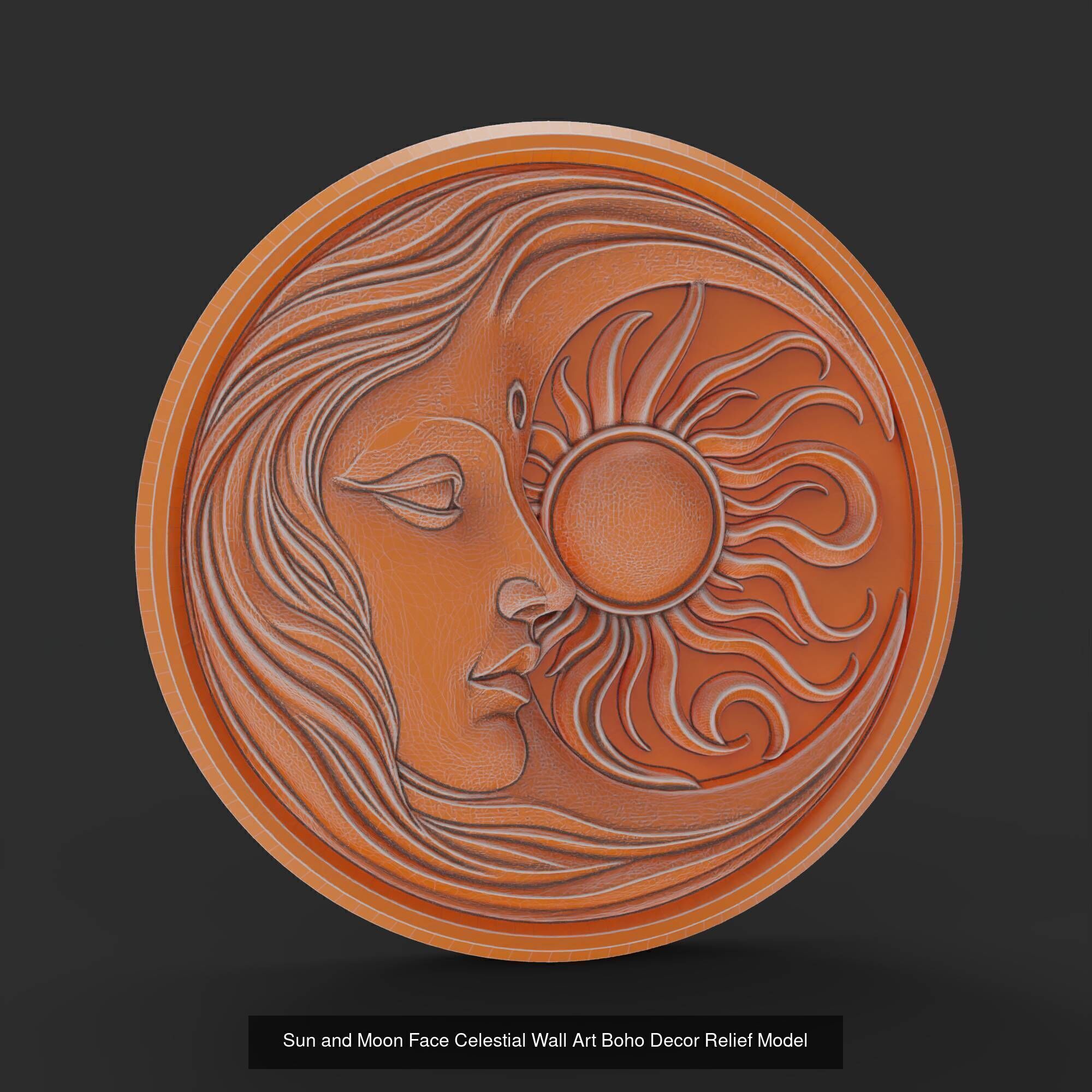 Sun and Moon Celestial Wall Art Medallion Pendant Collection _9