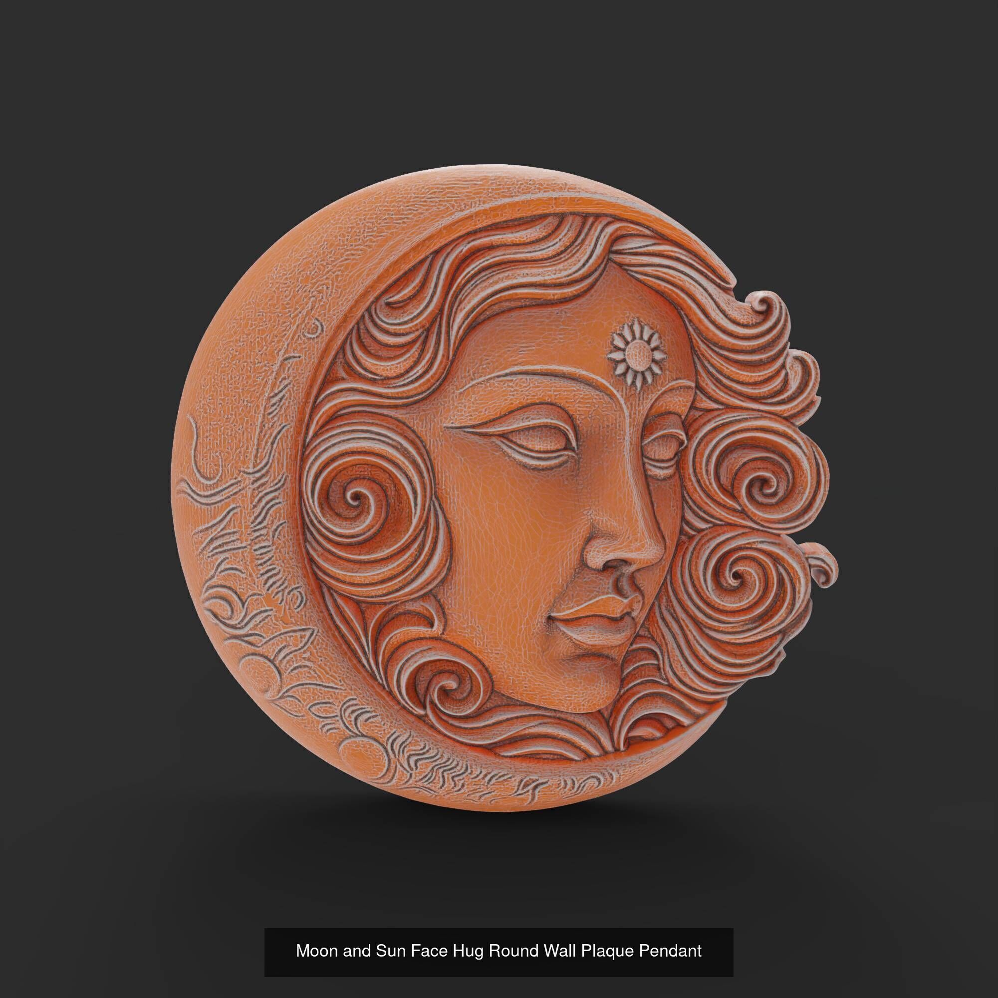 Sun and Moon Celestial Wall Art Medallion Pendant Collection _3